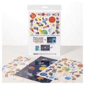 Наклейки бумажные с игровым полем НАБОР, 2 листа, 184 наклеек, "Космическое приключение", HATBER, 2Н5н за 77 ₽. Наклейки.  Доставка по РФ. Без переплат!