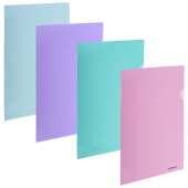 Папка-уголок ERICH KRAUSE "Diagonal Pastel", ассорти, 0,18 мм, 50170 за 34 ₽. Папки-уголки пластиковые.  Доставка по РФ. Без переплат!