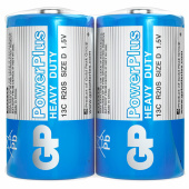 Батарейки КОМПЛЕКТ 2 шт., GP PowerPlus D (13C), солевые, в пленке, 13CEBRA-2S2 за 264 ₽. Батарейки.  Доставка по РФ. Без переплат!
