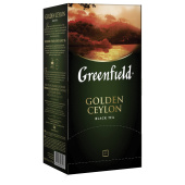 Чай GREENFIELD "Golden Ceylon" черный цейлонский, 25 пакетиков в конвертах по 2 г за 144 ₽. Чай пакетированный.  Доставка по РФ. Без переплат!