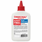 Клей ПВА ОФИСМАГ (бумага, картон, дерево), 125 г, РОССИЯ, 225761 за 50 ₽. Клей ПВА.  Доставка по РФ. Без переплат!