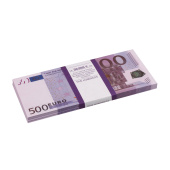 Деньги шуточные "500 евро", упаковка с европодвесом, AD0000064 за 79 ₽. Сувениры.  Доставка по РФ. Без переплат!