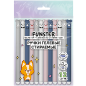 Ручки гелевые стираемые FUNSTER (ФАНСТЕР) "CUTE ANIMALS", СИНИЕ, НАБОР 12 ШТ., корпус soft-touch, узел 0,5 мм, линия письма 0,35 мм, 144435 за 272 ₽. Ручки со стираемыми чернилами.  Доставка по РФ. Без переплат!