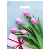 Пакет с вырубной ручкой ПВД, 40х31 см, "Тюльпаны", 60 мкм, н00212987 за 18 ₽. Пакеты с петлевой и вырубной ручкой.  Доставка по РФ. Без переплат!