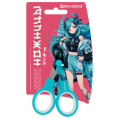 Ножницы 130 мм, мятные, с цветной печатью "Аниме", BRAUBERG ANIME, 238956 за 115 ₽. Ножницы детские.  Доставка по РФ. Без переплат!