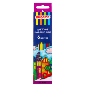 Карандаши цветные ПИФАГОР "СКАЗОЧНЫЙ ГОРОД", 6 цветов, шестигранные, 181582 за 36 ₽. Карандаши цветные.  Доставка по РФ. Без переплат!