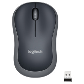 Мышь беспроводная LOGITECH M185, 2 кнопки + 1 колесо-кнопка, оптическая, черно-серая за 1&nbsp;110 ₽. Мыши беспроводные компьютерные.  Доставка по РФ. Без переплат!