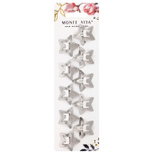 Заколки для волос НАБОР 10 шт., 3 см, клик-клак, звездочки, глянцевый, серебристый, MONTE VITA (МОНТЕ ВИТА), 457083 за 74 ₽. Заколки для волос.  Доставка по РФ. Без переплат!