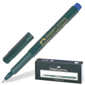 Ручка капиллярная (линер) FABER-CASTELL "Finepen 1511", СИНЯЯ, корпус темно-зеленый, линия письма 0,4 мм, 151151 за 90 ₽. Ручки капиллярные и линеры.  Доставка по РФ. Без переплат!
