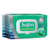 Салфетки влажные, 72 шт., SALFETI "Antibacterial", антибактериальные, крышка-клапан, 48397 за 162 ₽. Салфетки влажные.  Доставка по РФ. Без переплат!