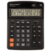 Калькулятор настольный BRAUBERG EXTRA-14-BK (206x155 мм), 14 разрядов, двойное питание, ЧЕРНЫЙ, 250474 за 690 ₽. Калькуляторы настольные.  Доставка по РФ. Без переплат!