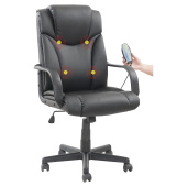Кресло офисное BRABIX "Relax MS-001", 4 массажных модуля, экокожа, черное, 532519 за 15 798 ₽. Кресла с массажным модулем.  Доставка по РФ. Без переплат!