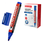 Маркер перманентный ULTRA MARKER, СИНИЙ, 3,5 мм, с клипом, BRAUBERG, 152206 за 38 ₽. Маркеры перманентные.  Доставка по РФ. Без переплат!