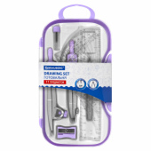 Готовальня BRAUBERG SCHOOL KIT, 11 предметов, циркуль 115 мм, циркуль 125 мм, чертежные принадлежности, лавандовый цвет, 210714 за 368 ₽. Циркули и готовальни.  Доставка по РФ. Без переплат!