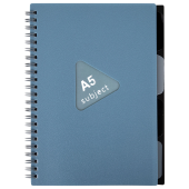 Тетрадь обложка пластик, А5 80 л., гребень, 4 разделителя, клетка, BRAUBERG, синий, 405368 за 153 ₽. Тетради более 60 листов.  Доставка по РФ. Без переплат!