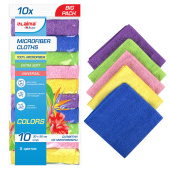 Салфетки из МИКРОФИБРЫ 30х30 см MULTI COLOUR, big pack, КОМПЛЕКТ 10 шт., 180 г/м2, LAIMA HOME, 607794 за 249 ₽. Салфетки хозяйственные.  Доставка по РФ. Без переплат!