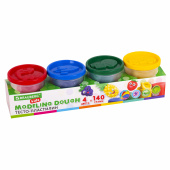 Пластилин-тесто для лепки BRAUBERG KIDS, 4 цвета, 560 г, яркие классические цвета, крышки-штампики, 106715 за 313 ₽. Пластилин.  Доставка по РФ. Без переплат!