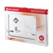 Доска чертежная А3, 505х370 мм, с рейсшиной, треугольником и чертежным узлом, BRAUBERG, 210536 за 2&nbsp;598 ₽. Доски для черчения и рейсшины.  Доставка по РФ. Без переплат!