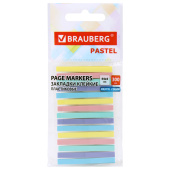 Закладки клейкие пастельные BRAUBERG PASTEL, 44х4 мм, 300 штук (15 блоков х 20 листов), 116683 за 85 ₽. Закладки самоклеящиеся.  Доставка по РФ. Без переплат!