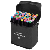 Маркеры для скетчинга двусторонние, НАБОР 48 шт., текстильный чехол, BRAUBERG, 152231 за 769 ₽. Скетчмаркеры художественные.  Доставка по РФ. Без переплат!