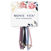 Резинки для волос НАБОР 5 шт., 0,3х14 см, с бусинкой, чёрный, фиолетовый, бежевый, MONTE VITA (МОНТЕ ВИТА), 457042 за 69 ₽. Резинки для волос.  Доставка по РФ. Без переплат!