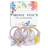 Резинки для волос НАБОР 6 шт., 0,3х14 см, с шармиками, разные цвета, MONTE VITA (МОНТЕ ВИТА), 457068 за 90 ₽. Резинки для волос.  Доставка по РФ. Без переплат!