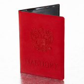 Обложка для паспорта, мягкий полиуретан, "Герб", красная, STAFF, 237612 за 121 ₽. Обложки для паспорта. Доставка по РФ. Без переплат!