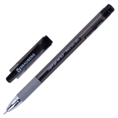 Ручка гелевая с грипом BRAUBERG "Max-Oil Gel", ЧЕРНАЯ, игольчатый узел 0,5 мм, линия письма 0,3 мм, 144260 за 29 ₽. Ручки гелевые неавтоматические.  Доставка по РФ. Без переплат!