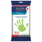 Салфетки влажные 20 шт., AURA, антибактериальные, 10036 за 60 ₽. Салфетки влажные.  Доставка по РФ. Без переплат!
