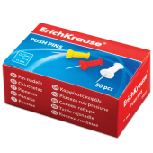 Силовые кнопки-гвоздики ERICH KRAUSE "Classic", 50 штук, ассорти, в картонной коробке, 24877 за 101 ₽. Кнопки канцелярские.  Доставка по РФ. Без переплат!