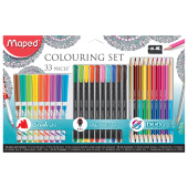 Набор для творчества MAPED "Colouring Set", 10 фломастеров, 10 капиллярных ручек, 12 двусторонних цветных карандашей, точилка, 897417 за 1 096 ₽. Наборы для рисования и моделирования. Доставка по РФ. Без переплат!