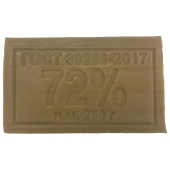 Мыло хозяйственное 72% 250 г (Меридиан), без упаковки, МИНПРОМТОРГ за 56 ₽. Мыло хозяйственное.  Доставка по РФ. Без переплат!