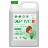 Средство для мытья посуды гипоаллергенное 5 л, SEPTIVIT "Без запаха", биоразлагаемый за 846 ₽. Средства для мытья посуды.  Доставка по РФ. Без переплат!