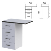 Тумба приставная "Монолит", 700х450х750 мм, цвет серый (КОМПЛЕКТ) за 11&nbsp;606 ₽. Набор мебели "Монолит".  Доставка по РФ. Без переплат!