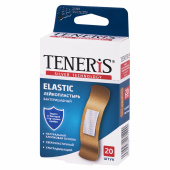 Набор пластырей 20 шт. TENERIS ELASTIC, эластичный, на тканевой основе, бактерицидный с ионами серебра, коробка с европодвесом, 0208-005 за 109 ₽. Наборы пластырей.  Доставка по РФ. Без переплат!