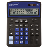 Калькулятор настольный BRAUBERG EXTRA-12-BKBU (206x155 мм), 12 разрядов, двойное питание, ЧЕРНО-СИНИЙ, 250472 за 838 ₽. Калькуляторы настольные. Доставка по РФ. Без переплат!
