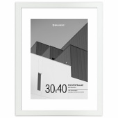 Рамка 30х40 см с паспарту 21х30 см небьющаяся, багет 20 мм, пластик, BRAUBERG "New Age", белая, 391278 за 840 ₽. Рамки для дипломов, сертификатов, грамот, фотографий.  Доставка по РФ. Без переплат!