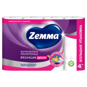 Полотенца бумажные впитывающие 2-слойные, 4 рулона (4х14 м), ZEMMA/ZEWA Premium Декор, 1441241 за 409 ₽. Полотенца бумажные офисно-бытовые.  Доставка по РФ. Без переплат!