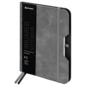 Блокнот А5 (162х218 мм), BRAUBERG "NOTE", под кожу софт-тач, с резинкой, 80 л., клетка, серый, 113440 за 476 ₽. Бизнес-блокноты и бизнес-тетради.  Доставка по РФ. Без переплат!