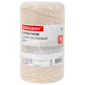 Шпагат хлопковый для прошивки документов, вязания, макраме, длина 500 м, диаметр 1,5 мм, BRAUBERG, 700362 за 392 ₽. Шпагаты и проволока.  Доставка по РФ. Без переплат!