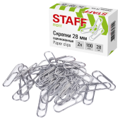 Скрепки STAFF, 28 мм, оцинкованные, 100 шт., в картонной коробке, 270451 за 19 ₽. Скрепки канцелярские.  Доставка по РФ. Без переплат!