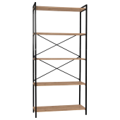 Стеллаж BRABIX "SMART SH-004", 790х360х1950 мм, ЛОФТ, 5 полок, металл/ЛДСП бунратти, каркас черный, 641944 за 8 667 ₽. Стеллажи мебельные на металлокаркасе "Loft".  Доставка по РФ. Без переплат!