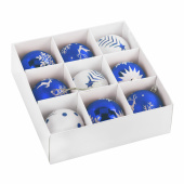 Шары ёлочные 9 шт., 8 см, "Русская Зима", пластик, цвет: синий/белый, ЗОЛОТАЯ СКАЗКА, 591987 за 1&nbsp;041 ₽. Шары елочные.  Доставка по РФ. Без переплат!