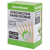 Зубочистки бамбуковые 1000 шт. в индивидуальной упаковке, BOOMHOUSE (БУМХАУС), 701950 за 142 ₽. Зубочистки.  Доставка по РФ. Без переплат!