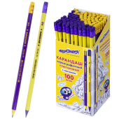 Карандаш чернографитный ЮНЛАНДИЯ, 1 шт., НВ, пластиковый, корпус ассорти, с ластиком, 181446 за 9 ₽. Карандаши чернографитные.  Доставка по РФ. Без переплат!