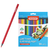 Карандаши цветные ПИФАГОР СТАНДАРТ 24 цвета, трехгранный корпус, 182088 за 124 ₽. Карандаши цветные.  Доставка по РФ. Без переплат!