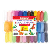 Пластилин супер лёгкий воздушный застывающий 36 штук (32 цвета + 2 белых + 2 черных), 310 г, 3 стека, ПИФАГОР, 107042 за 172 ₽. Пластилин.  Доставка по РФ. Без переплат!
