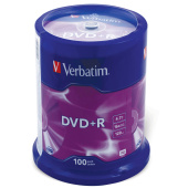 Диск DVD+R (плюс) VERBATIM 4,7 Gb 16x Cake Box (упаковка на шпиле), КОМПЛЕКТ 100 шт., 43551 за 5&nbsp;453 ₽. Диски CD, DVD, BD (Blu-ray).  Доставка по РФ. Без переплат!