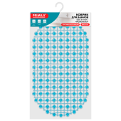 Коврик для ванны противоскользящий 68х39 см, "Молекулы", овальный, голубой, ПВХ, PRIMILA (ПРИМИЛА), 700388 за 187 ₽. Коврики для ванной комнаты.  Доставка по РФ. Без переплат!