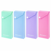 Пенал пластиковый BRAUBERG, 1 отделение, на кнопке, 20x7 см, ассорти, "Pastel", 273770 за 71 ₽. Пеналы школьные пластиковые.  Доставка по РФ. Без переплат!